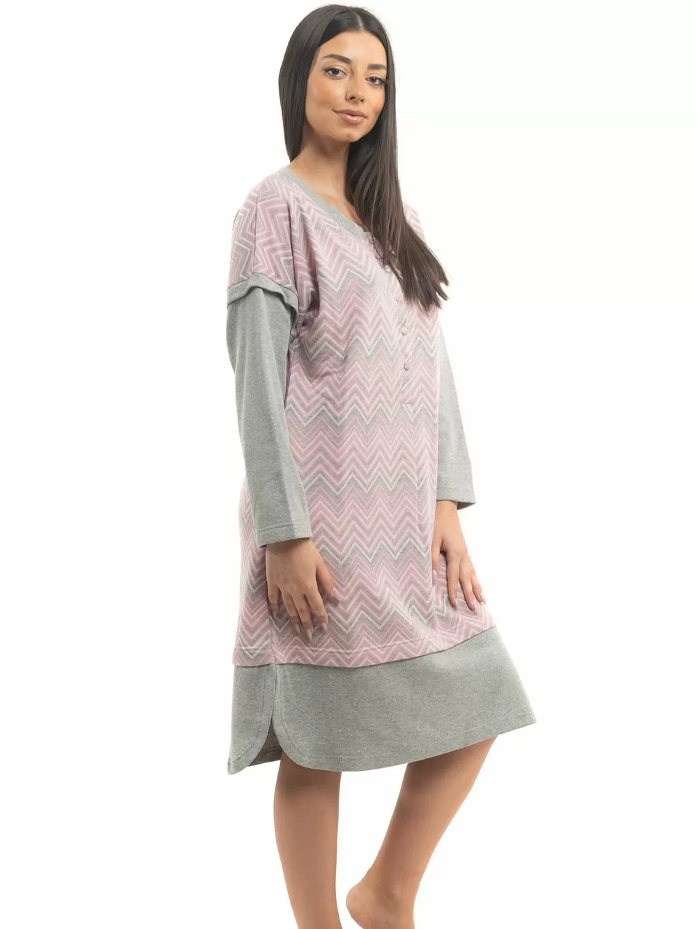 Νυχτικό BONNE NUIT -Γεμάτο Βαμβάκι -Ζακάρ Σχέδιο & Κουμπιά 