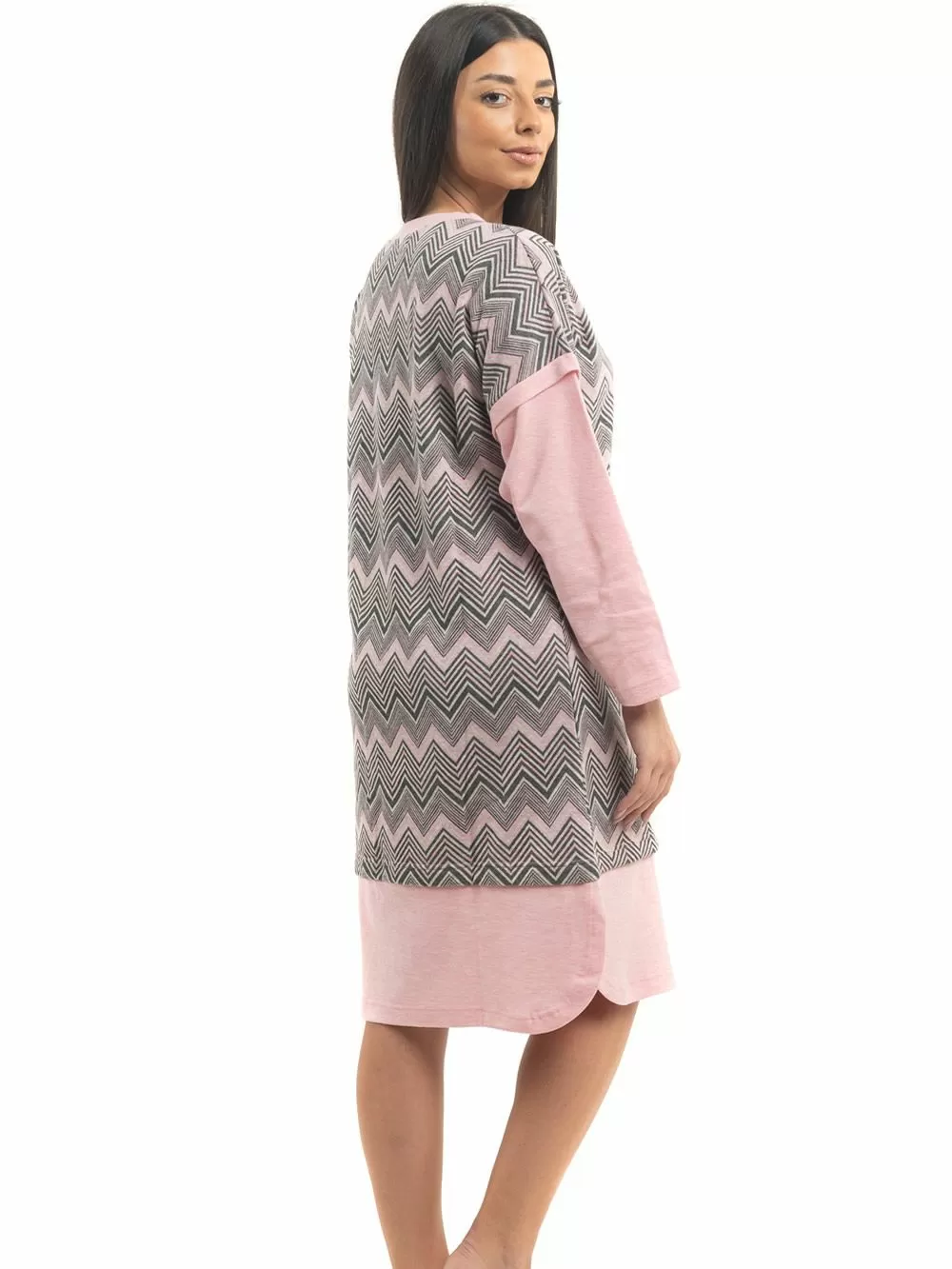 Νυχτικό BONNE NUIT - Γεμάτο Βαμβάκι - Ζακάρ Σχέδιο & Κουμπιά 