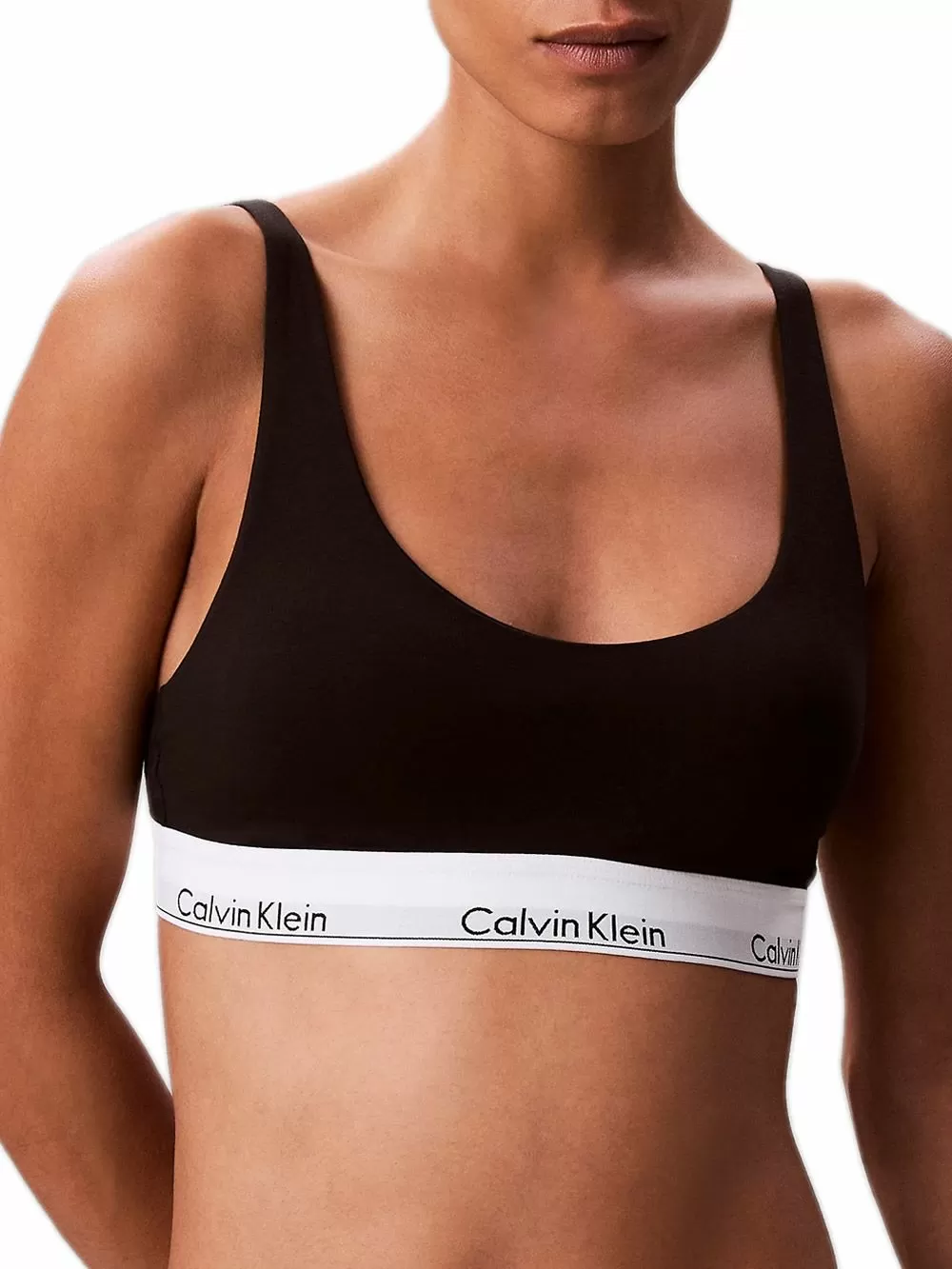 CALVIN KLEIN Bralette - Ενίσχυση - Icon Λάστιχο - Απαλό Cotton Modal
