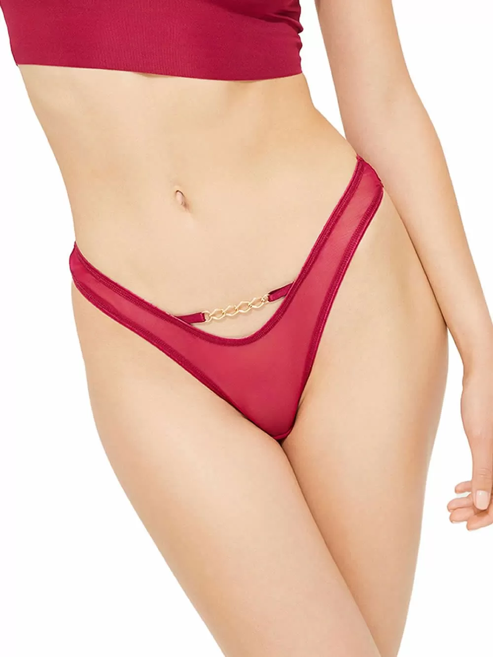 COTTONHILL Brazilian Slip - Διαφάνεια & Χρυσή Αλυσίδα