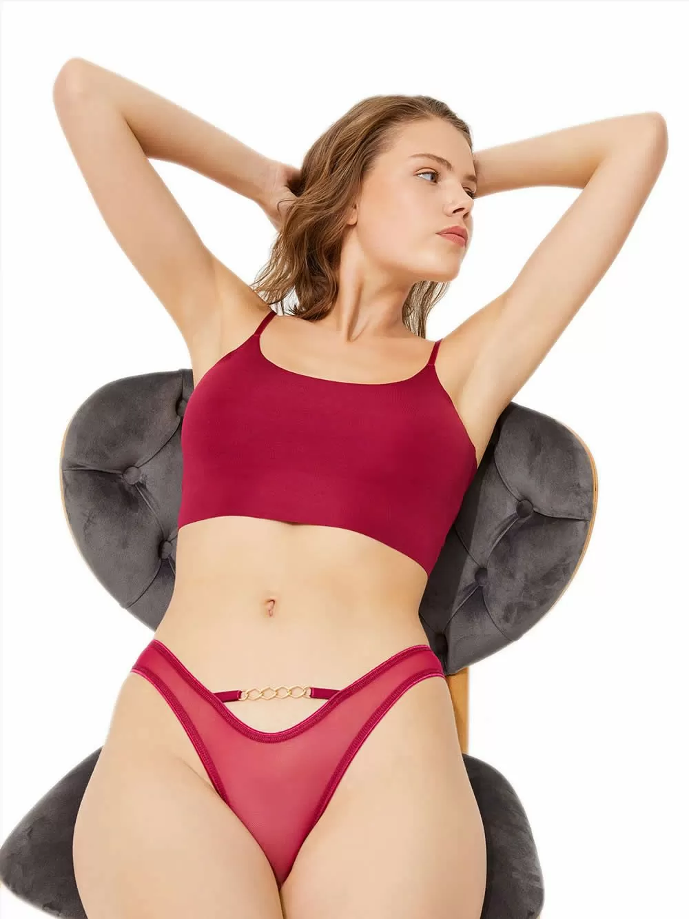 COTTONHILL Brazilian Slip - Διαφάνεια & Χρυσή Αλυσίδα