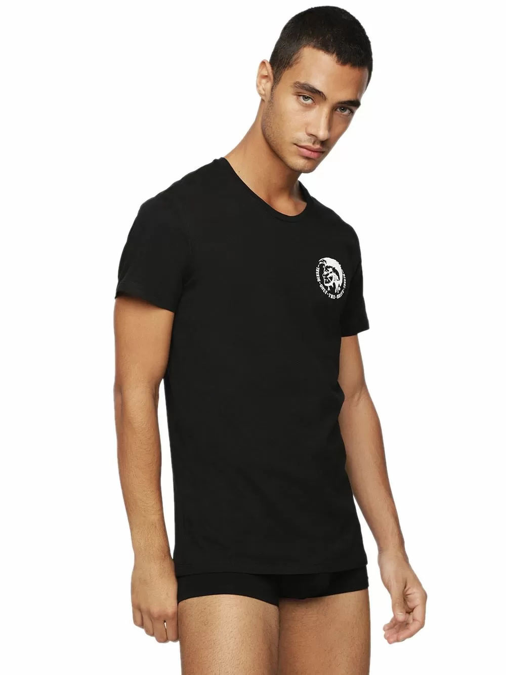 DIESEL Ανδρικά T-Shirt - Ελαστικό Βαμβάκι - Mohawk Logo - Πακέτο με 3