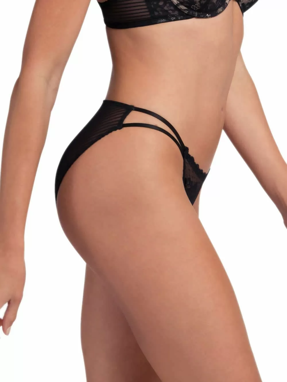 DORINA Slip Κανονικό Skylar -  Δαντέλα & Ριγέ Διαφάνεια