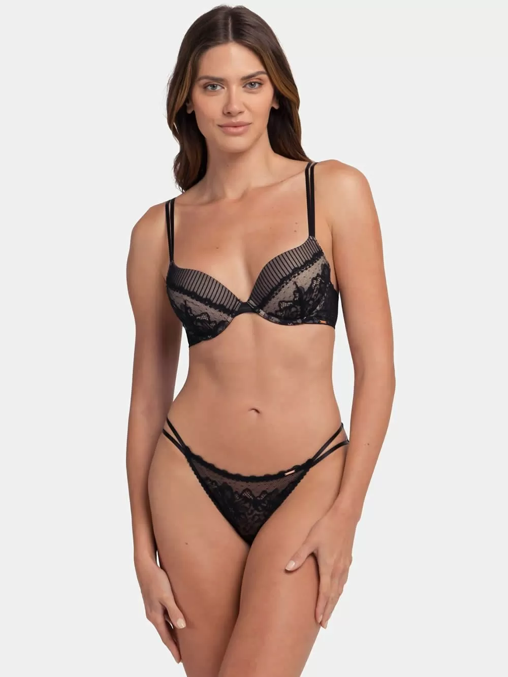 DORINA Slip Κανονικό Skylar -  Δαντέλα & Ριγέ Διαφάνεια