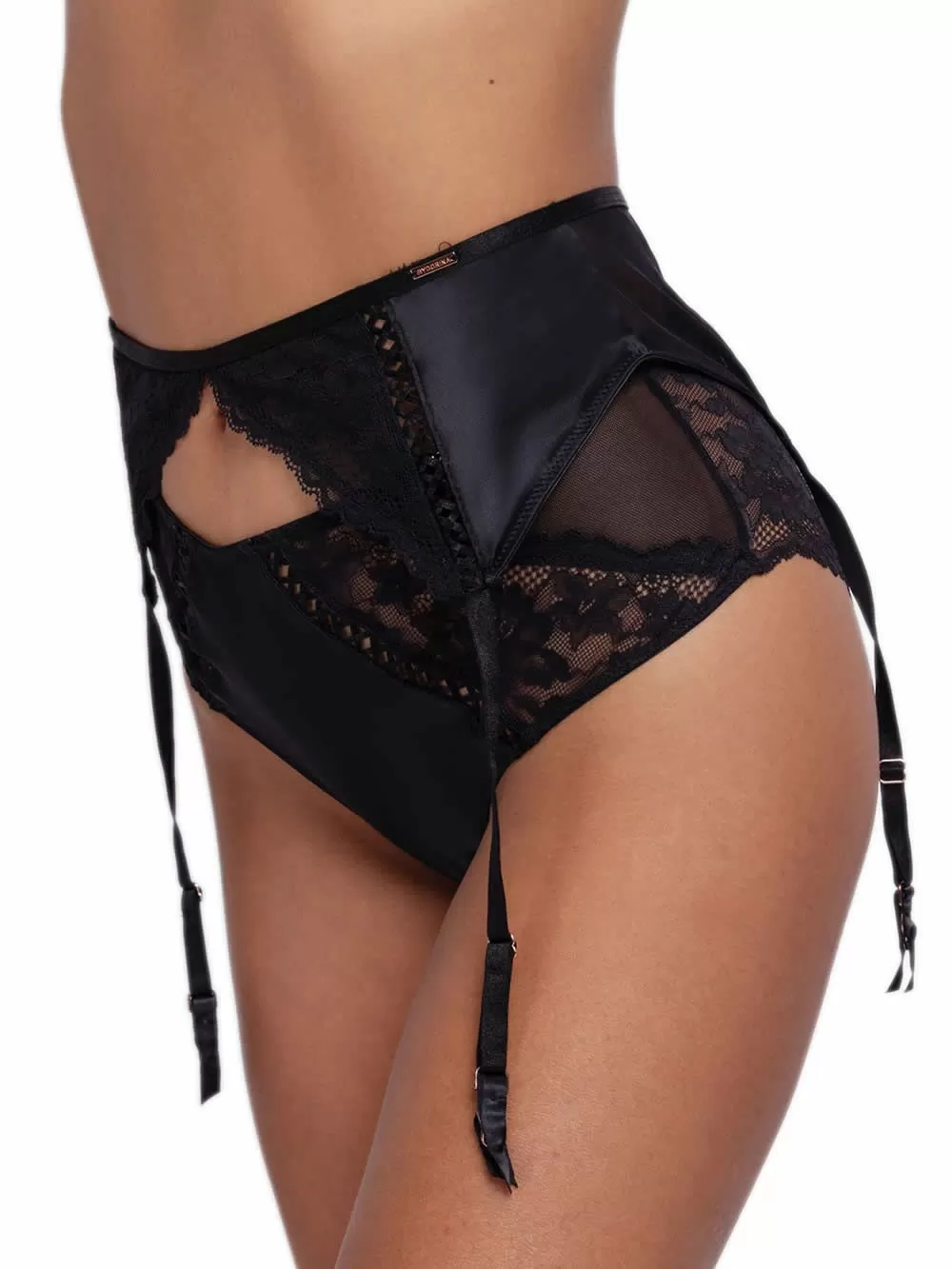 DORINA Ζαρτιέρες Lyra - Σατέν & Floral Δαντέλα - Ρυθμιζόμενες Τιράντες