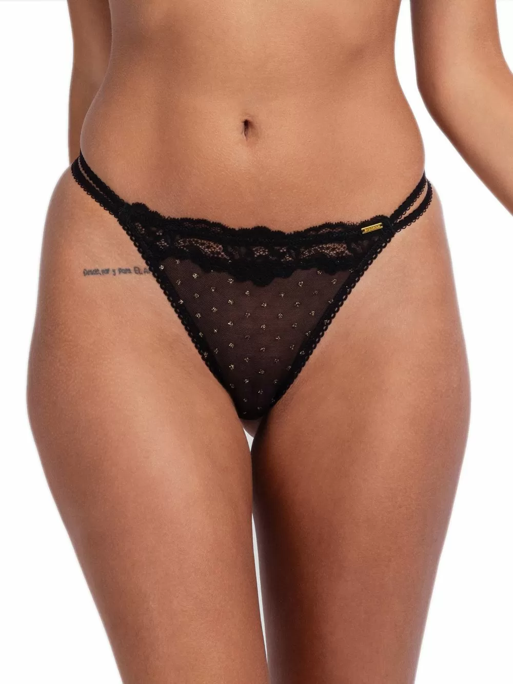 DORINA String Origins Shimmer Dot Mesh - Λαμπερά Dots & Δαντέλα 