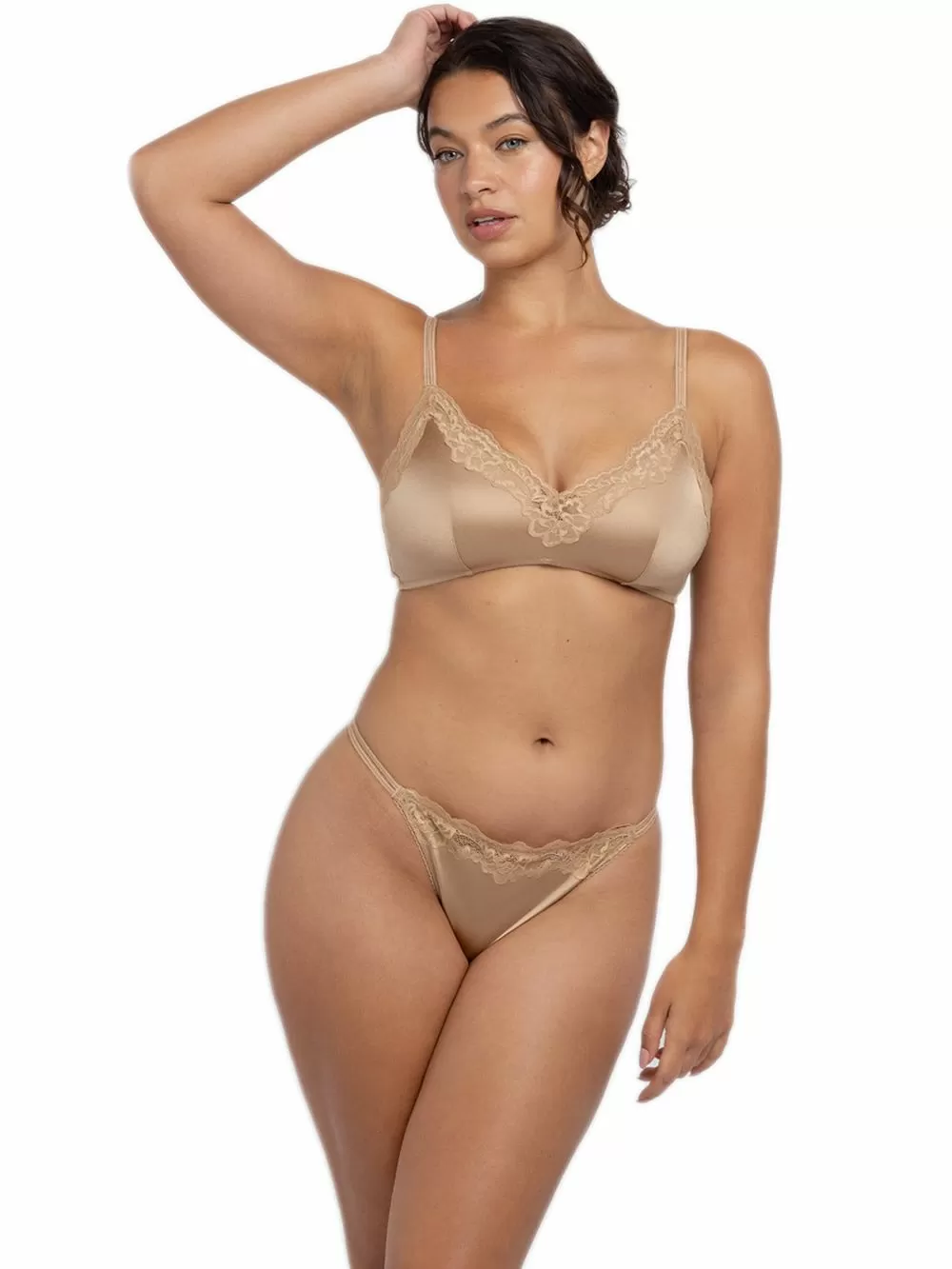 DORINA String Origins Shiny 1+1 ΔΩΡΟ - Σατινέ Ύφασμα & Δαντέλα