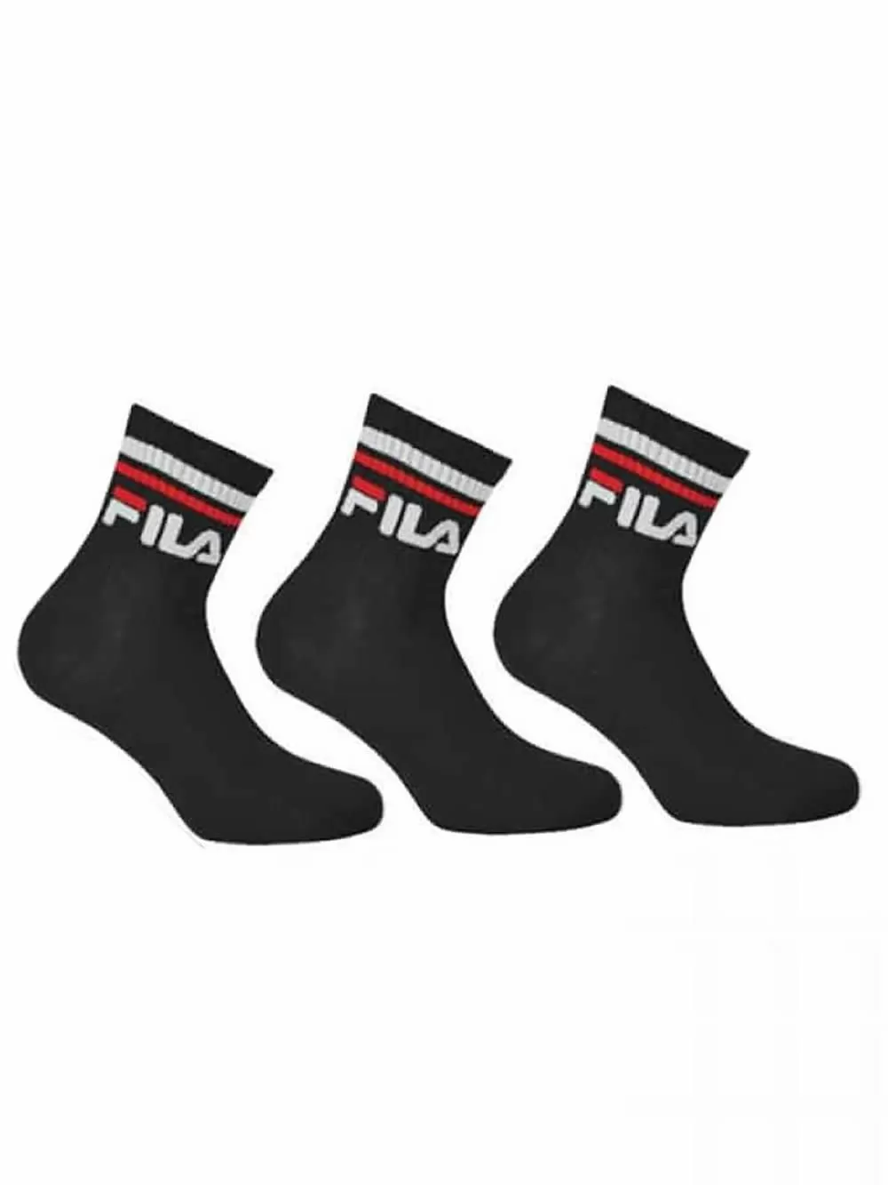 FILA Unisex Αθλητική Κάλτσα Ημίκοντη  - Ελαστικό Βαμβάκι - 3 Ζευγάρια