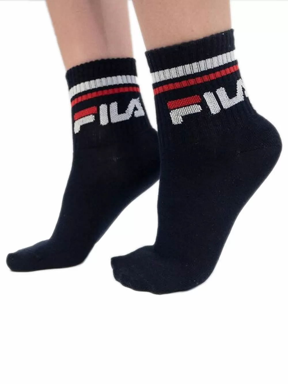 FILA Unisex Αθλητική Κάλτσα Ημίκοντη  - Ελαστικό Βαμβάκι - 3 Ζευγάρια