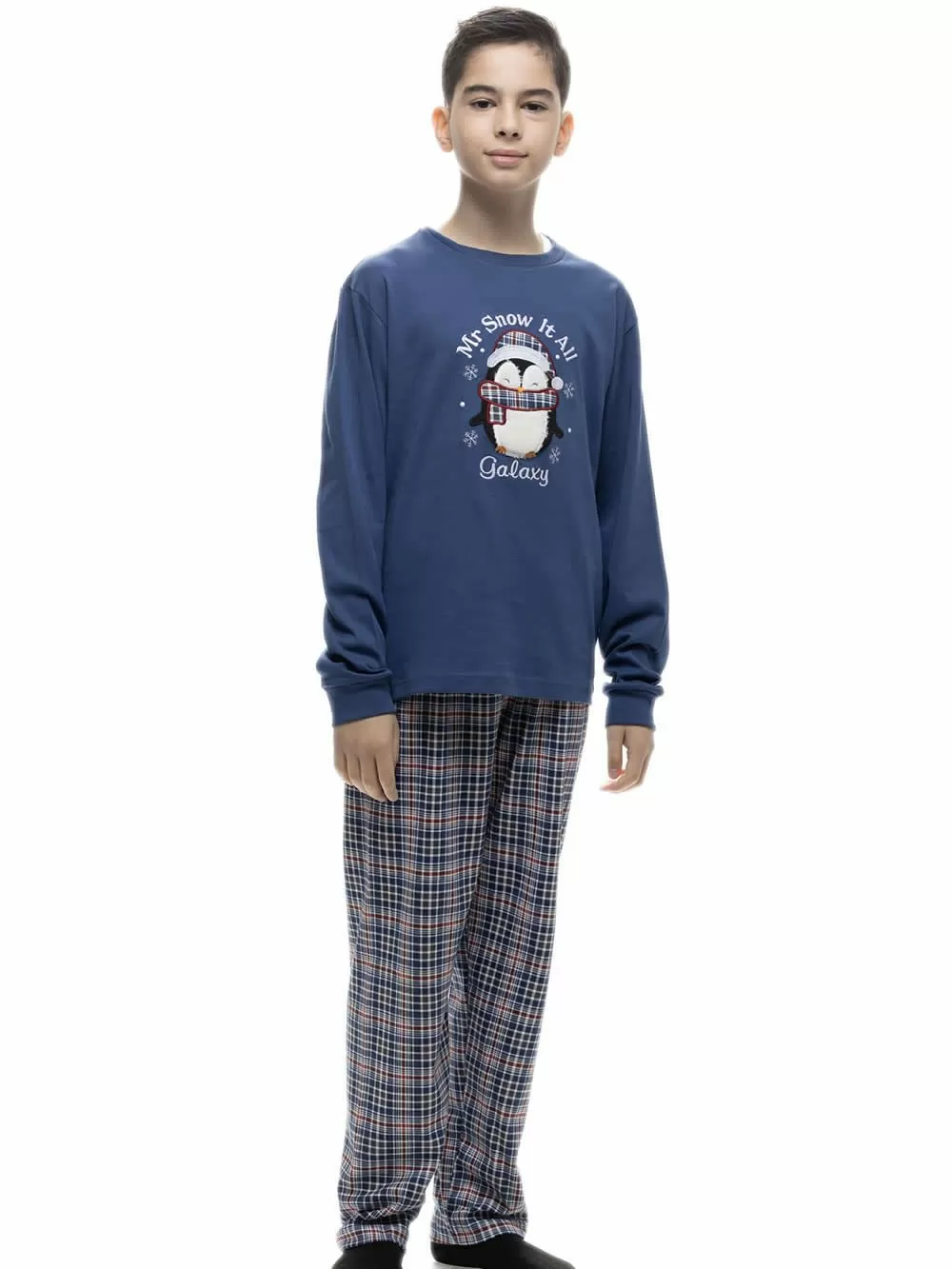 Εφηβική Πυτζάμα GALAXY για Αγόρι Penguin - 100% Βαμβακερή 