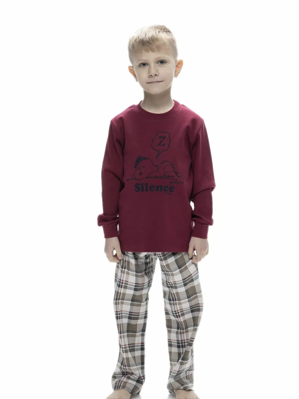 Εφηβική Πυτζάμα GALAXY SILENCE - 100% Βαμβακερή - Καρό Παντελόνι
