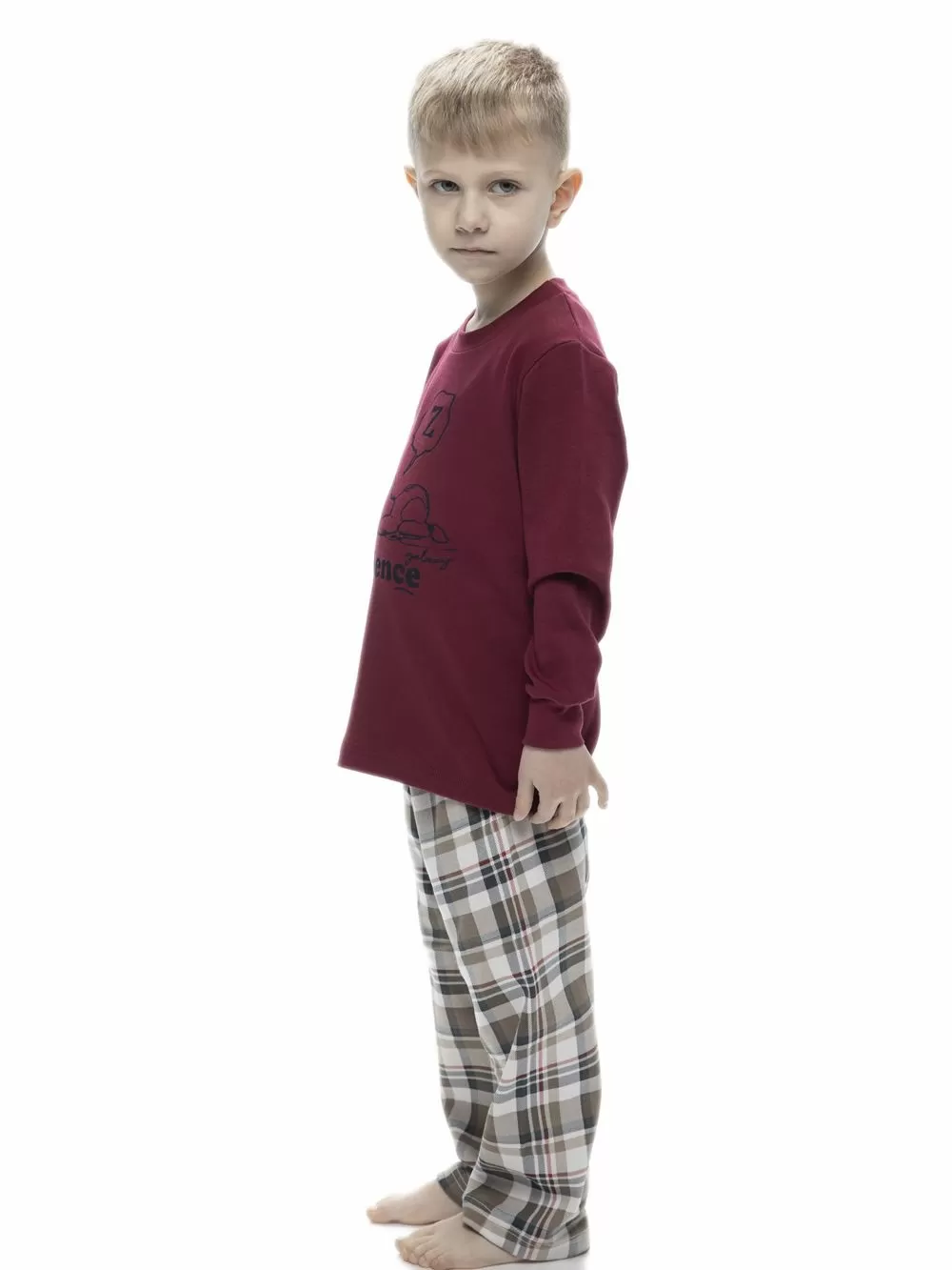 Εφηβική Πυτζάμα GALAXY SILENCE - 100% Βαμβακερή - Καρό Παντελόνι