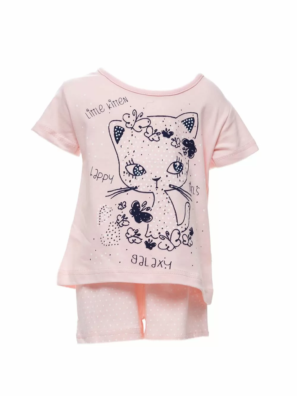 Βρεφική Πυτζάμα GALAXY για Κορίτσι Cat - 100% Βαμβακερή