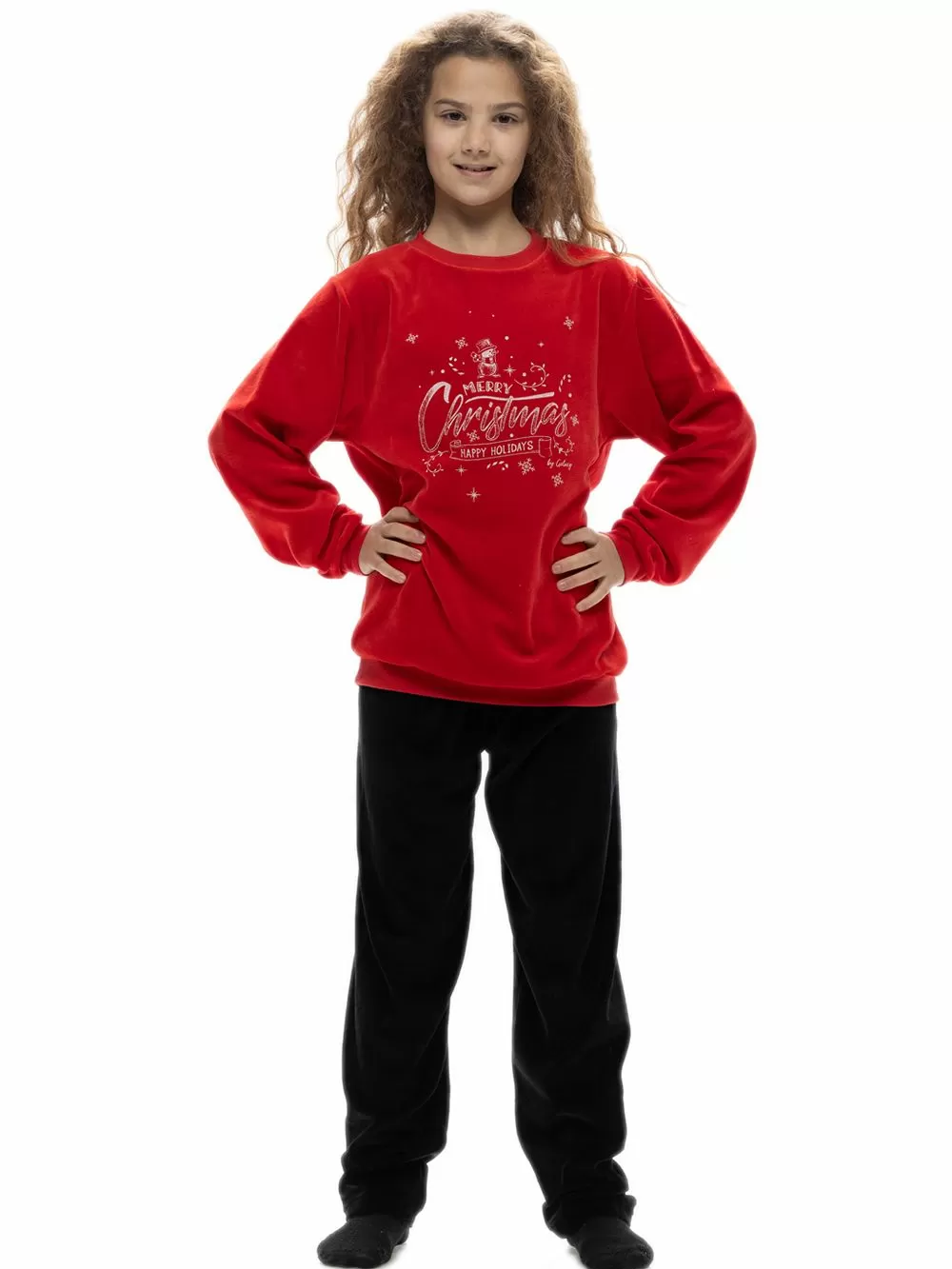 Εφηβική Πυτζάμα GALAXY UNISEX XMAS - Ζεστό & Απαλό Βελούδο