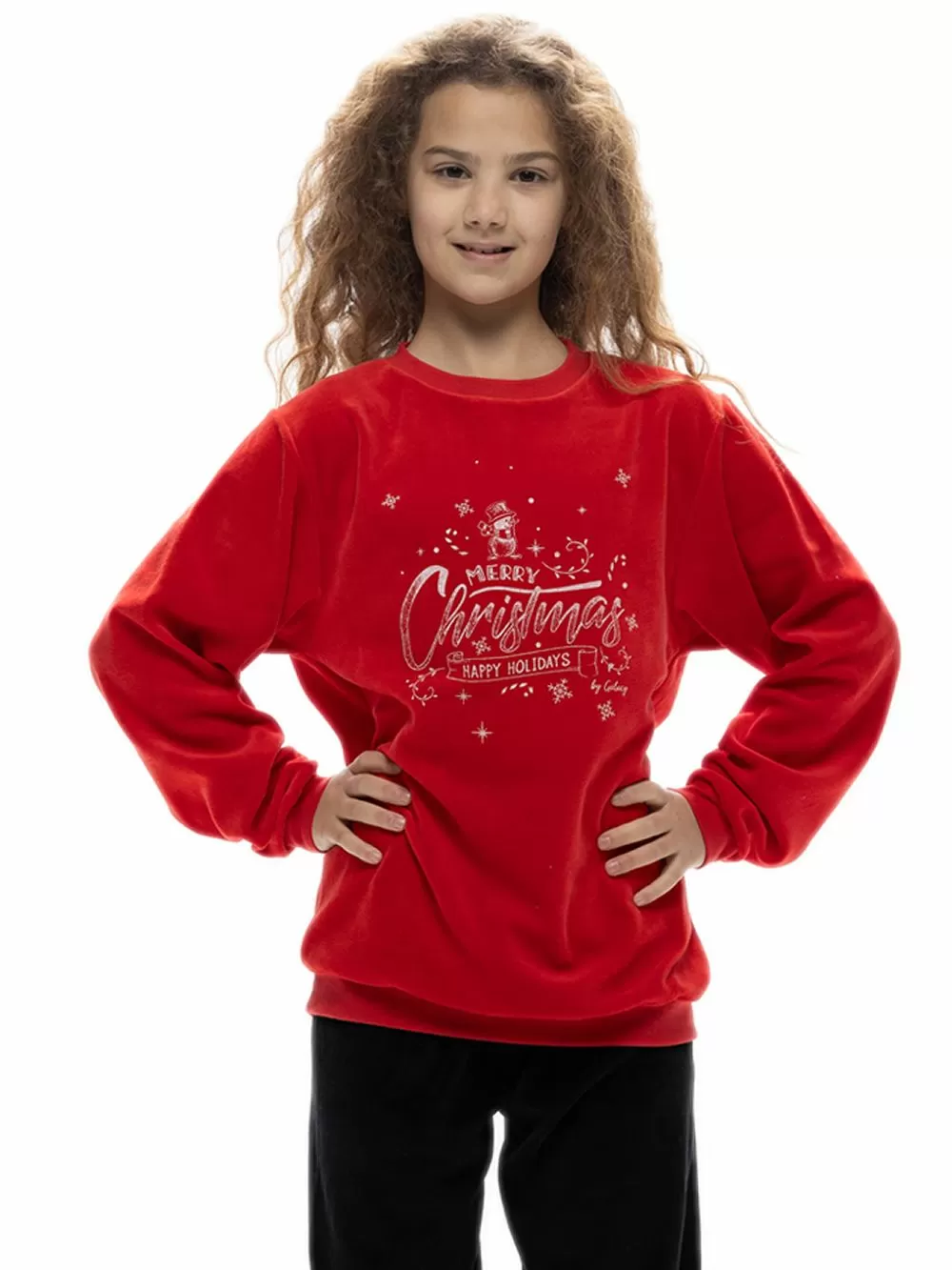 Εφηβική Πυτζάμα GALAXY UNISEX XMAS - Ζεστό & Απαλό Βελούδο