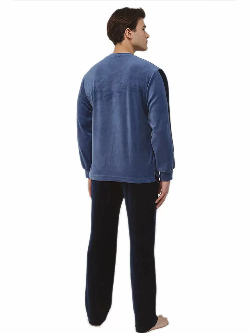 Πυτζάμα Ανδρική ΟΔΥΣΣΕΥ- Απαλό Βελούδο - Κάθετες Ρίγες