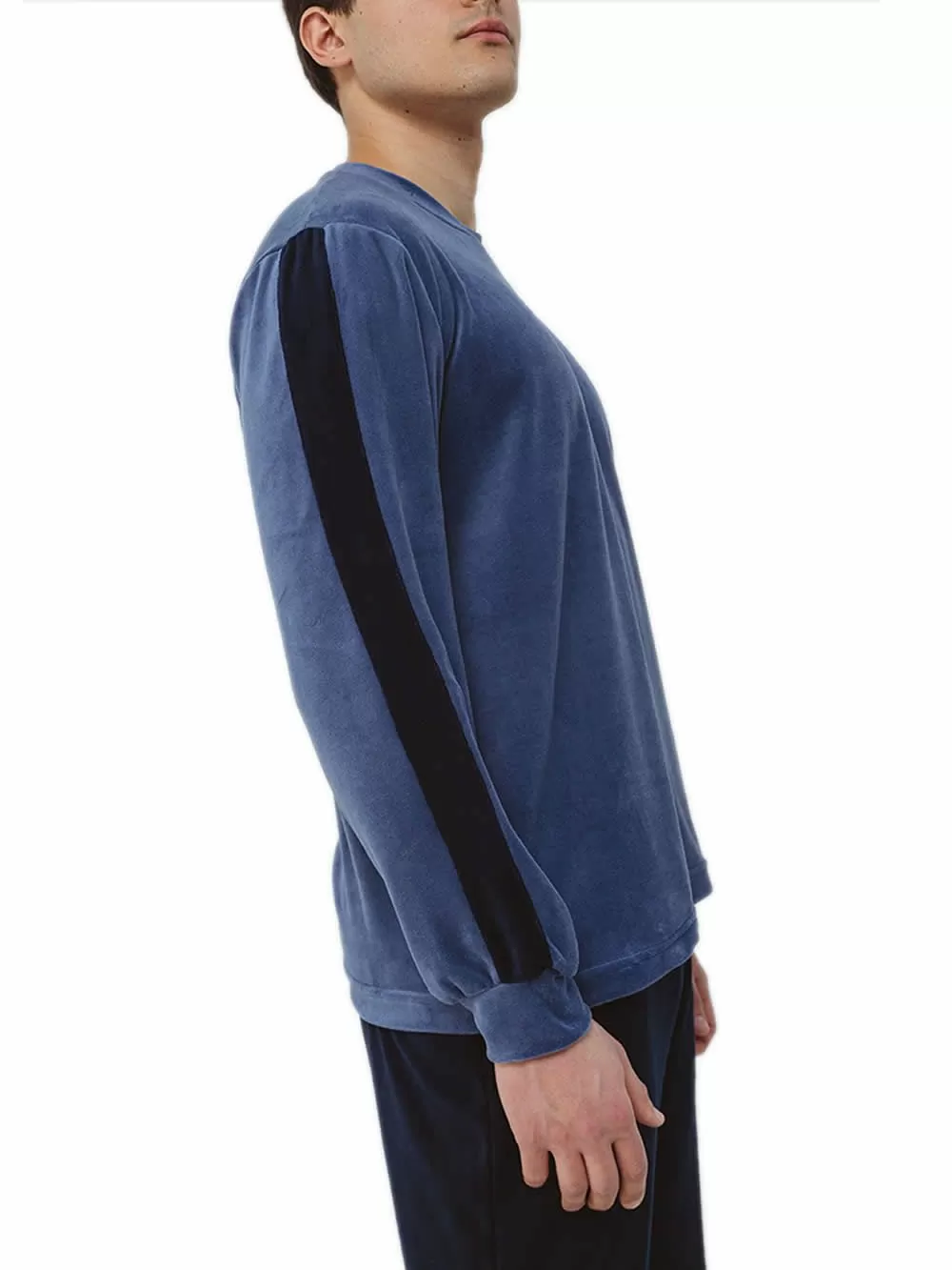 Πυτζάμα Ανδρική ΟΔΥΣΣΕΥ- Απαλό Βελούδο - Κάθετες Ρίγες