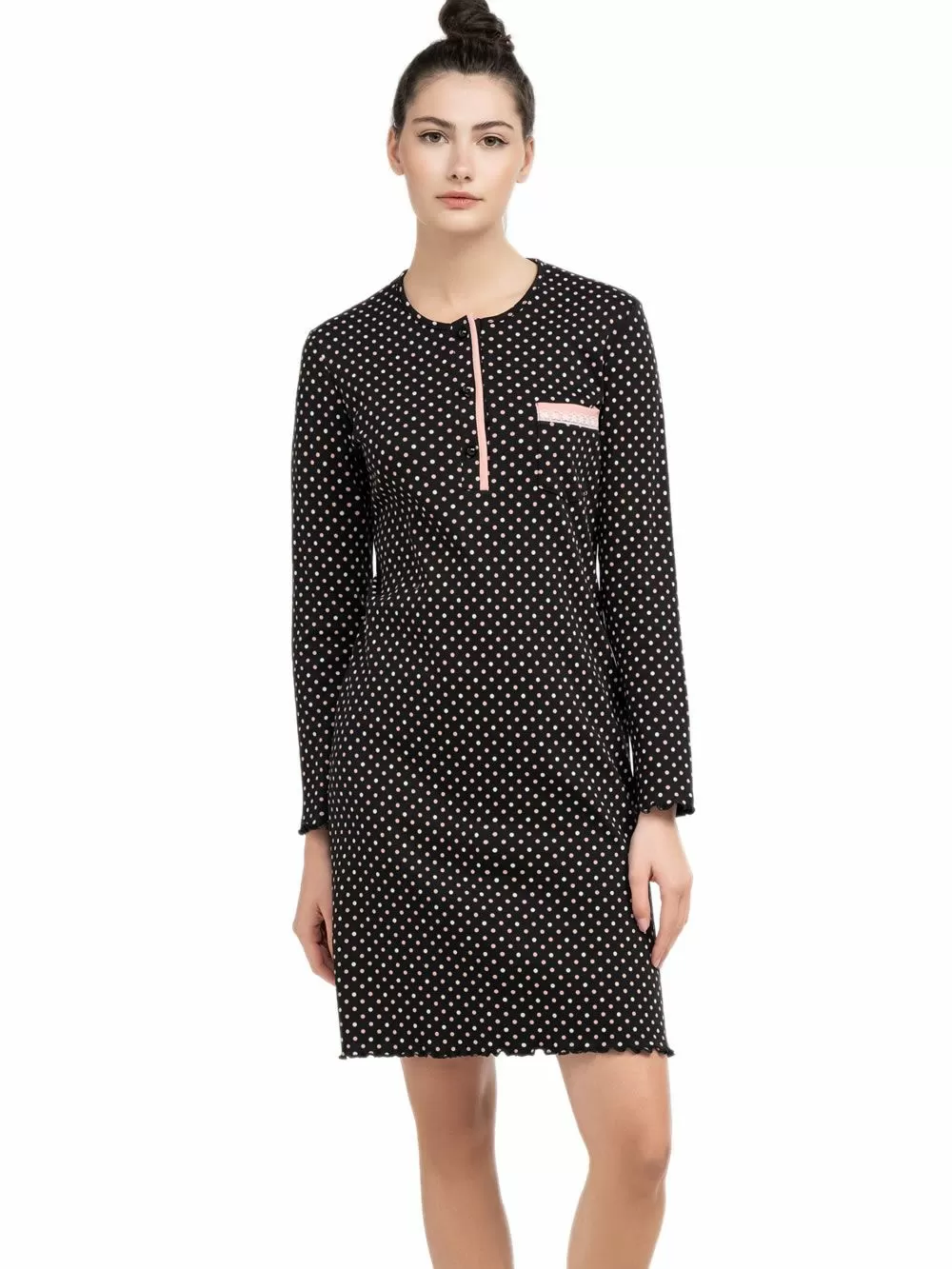 Νυχτικό ΓΙΩΤΑ Homewear - Γεμάτο Βαμβάκι - Dots Πουά - Νέα Μαμά