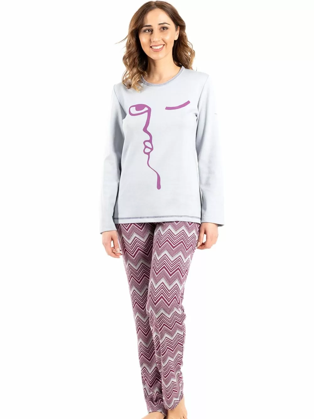 Πυτζάμα ΓΙΩΤΑ Homewear - Γεμάτο Βαμβάκι - Ζακάρ Παντελόνι