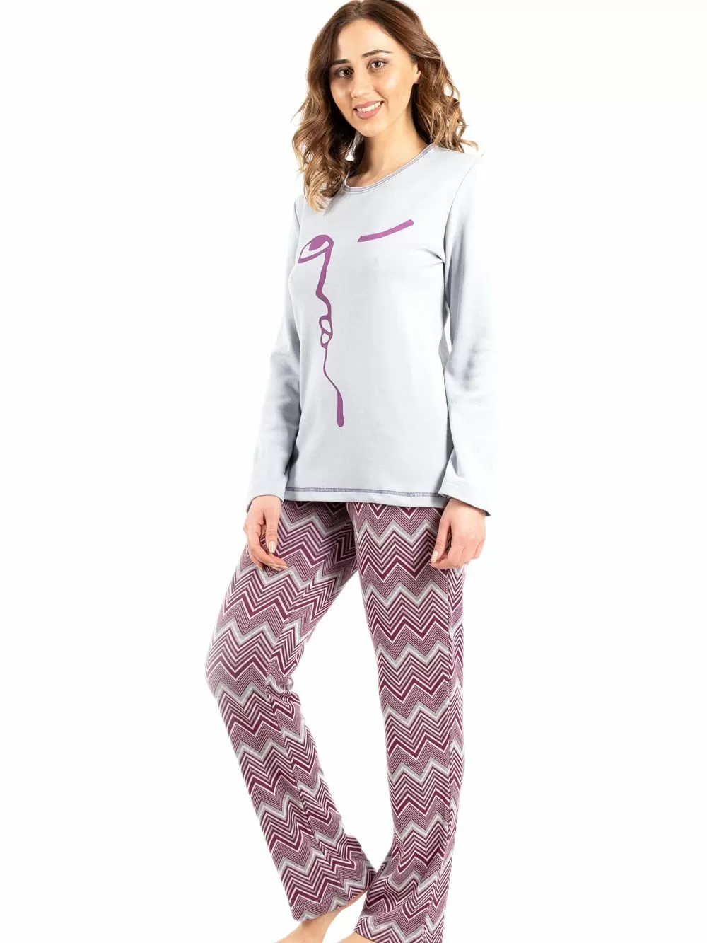 Πυτζάμα ΓΙΩΤΑ Homewear - Γεμάτο Βαμβάκι - Ζακάρ Παντελόνι