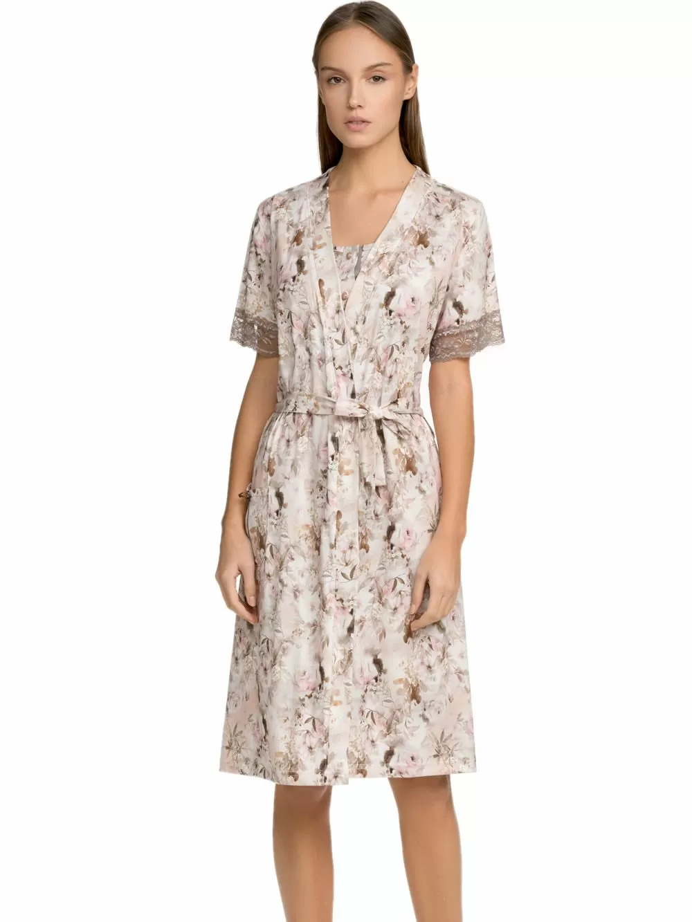 Ρόμπα ΓΙΩΤΑ Homewear - 100% Βαμβακερή - Floral Σχέδιο 