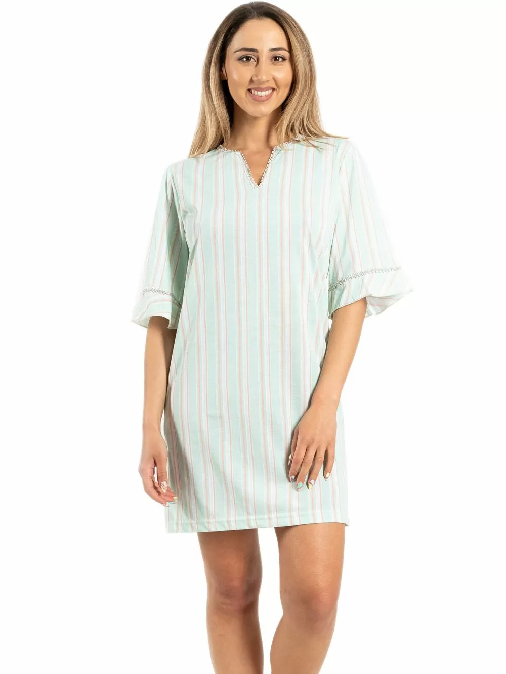 Νυχτικό ΓΙΩΤΑ Homewear -100% Βαμβακερό- Lurex Σχέδιο 