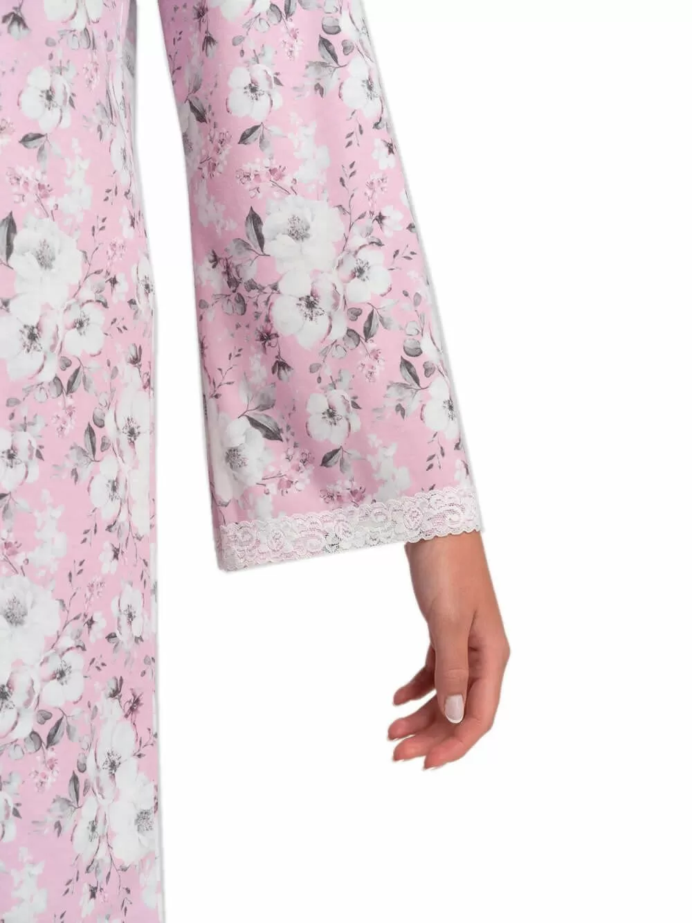 Νυχτικό ΓΙΩΤΑ Homewear - Γεμάτο Βαμβάκι - Floral Σχέδιο & Δαντέλα 