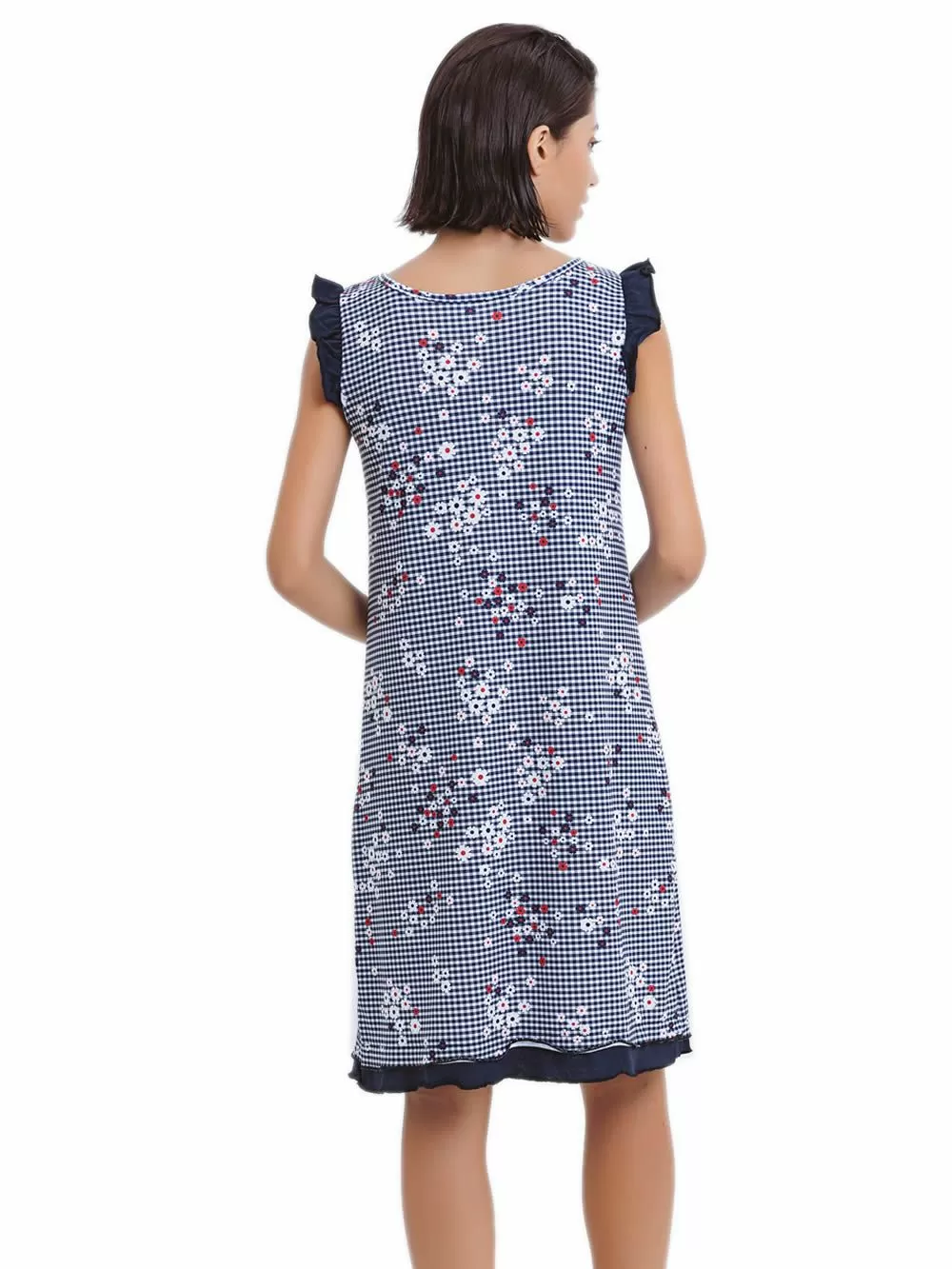 Νυχτικό ΓΙΩΤΑ Homewear - 100% Βαμβακερό - Κουμπιά - Καρό & Floral