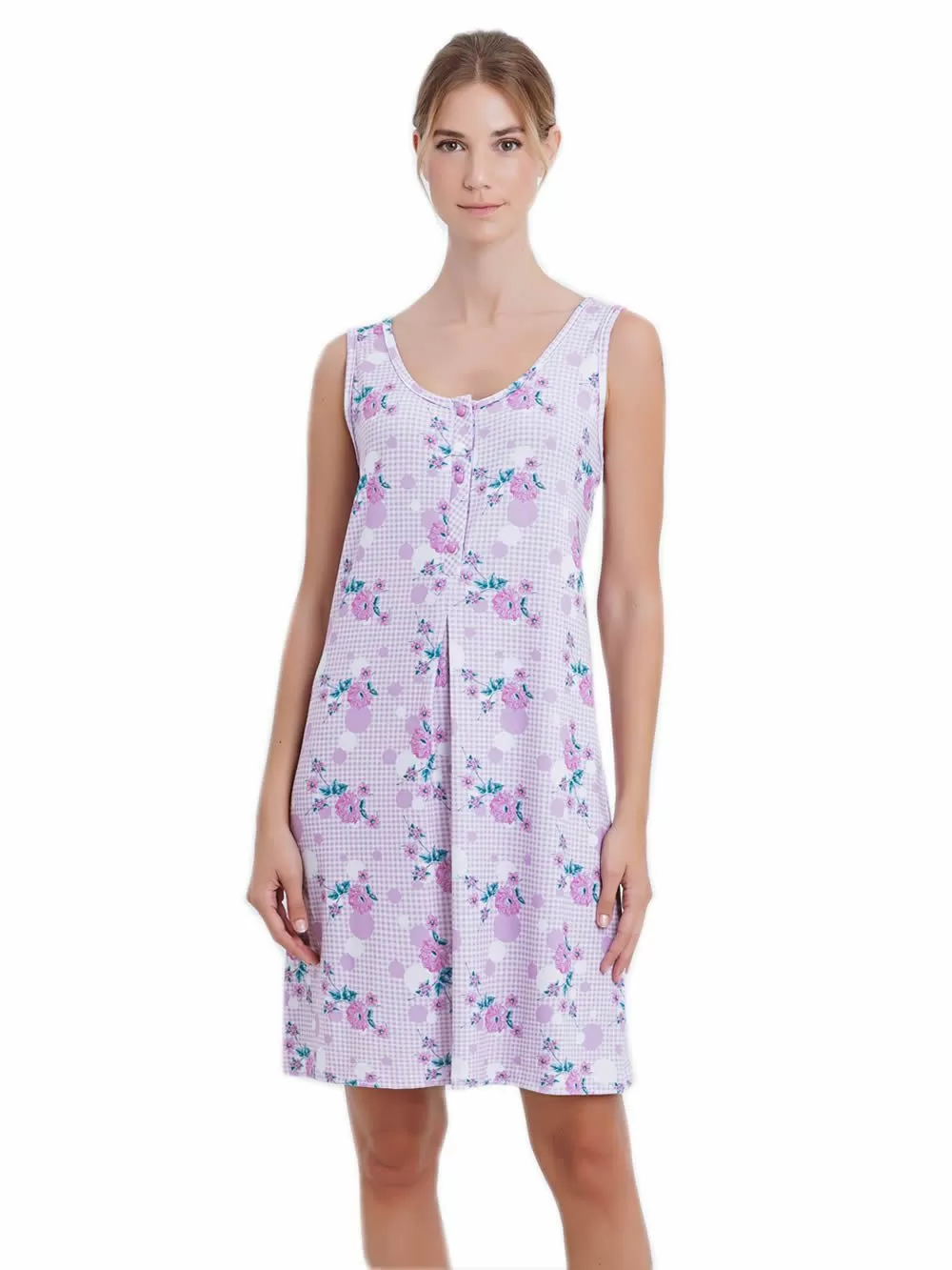 Πυτζάμα ΓΙΩΤΑ Homewear - 100% Βαμβακερή - Κουμπιά - Floral Σχέδιο