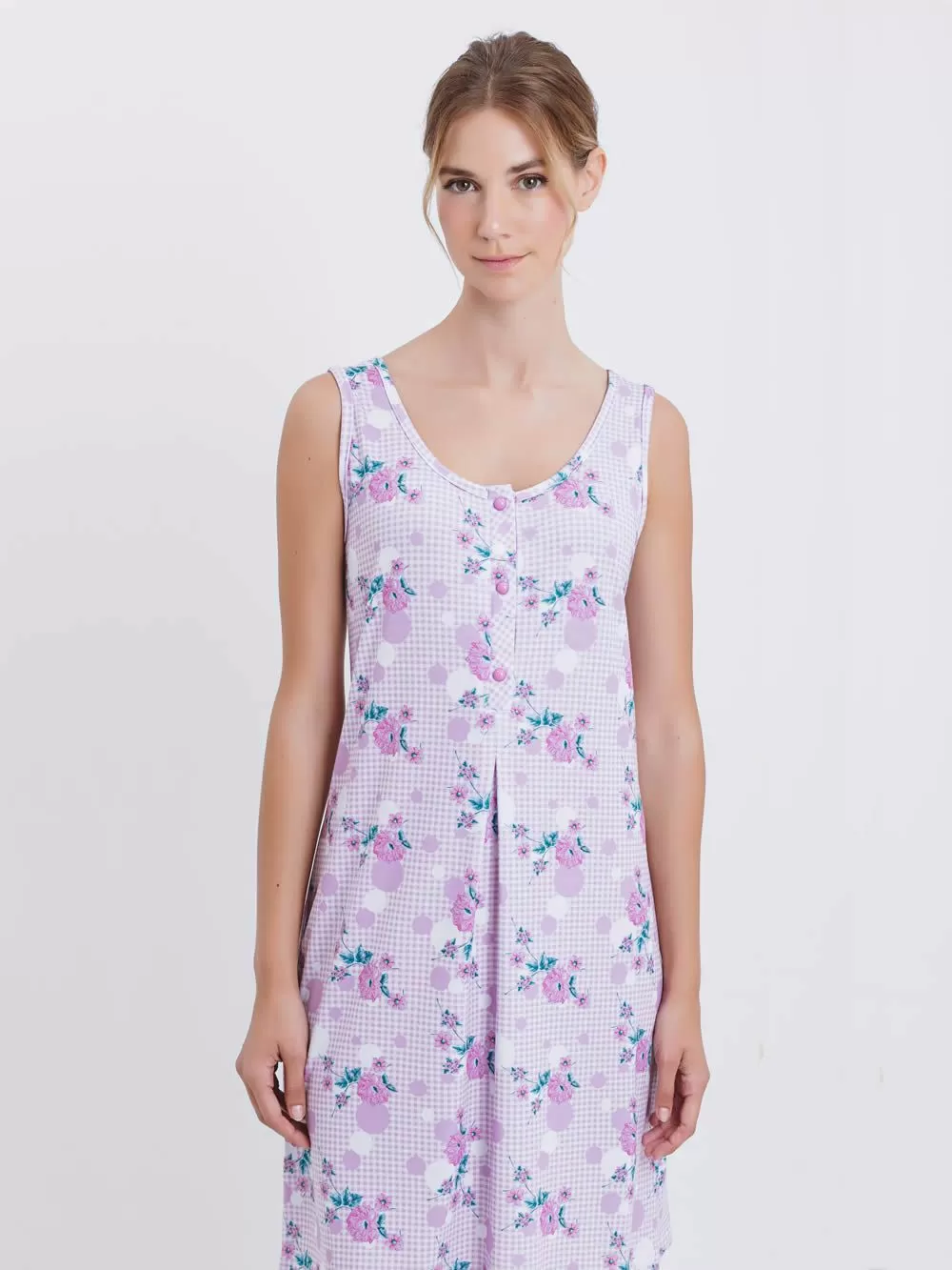 Πυτζάμα ΓΙΩΤΑ Homewear - 100% Βαμβακερή - Κουμπιά - Floral Σχέδιο