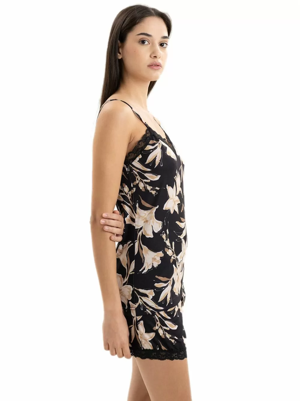 Πυτζάμα Baby Doll ΓΙΩΤΑ Homewear - Απαλό Viscose - Floral & Δαντέλα