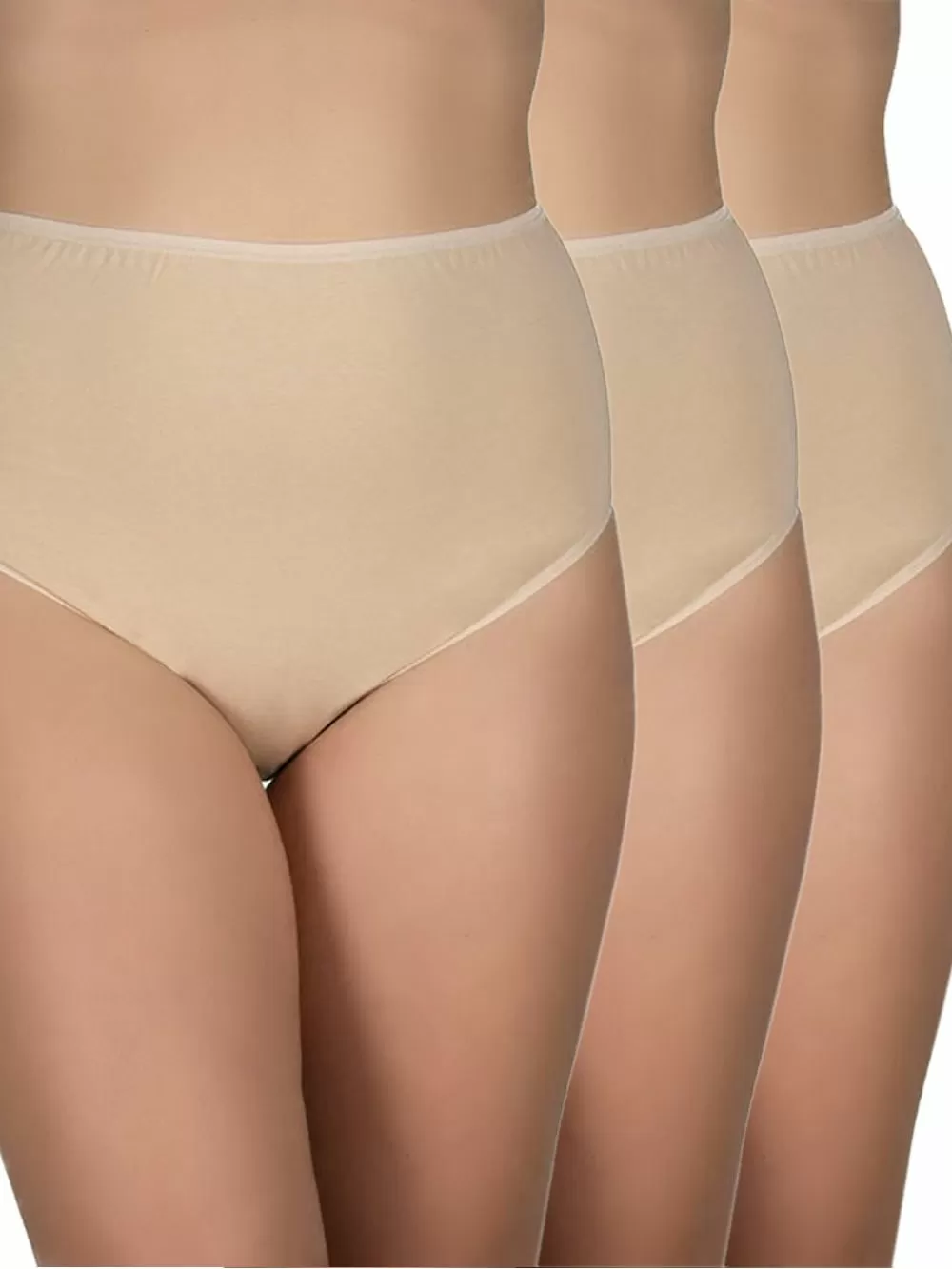 GKAPETANIS Σλιπ 3/4 Midi Basic - Ψηλό & Φαρδύ - Plus Size - Ελαστικό Βαμβάκι - 3 Τεμάχια 