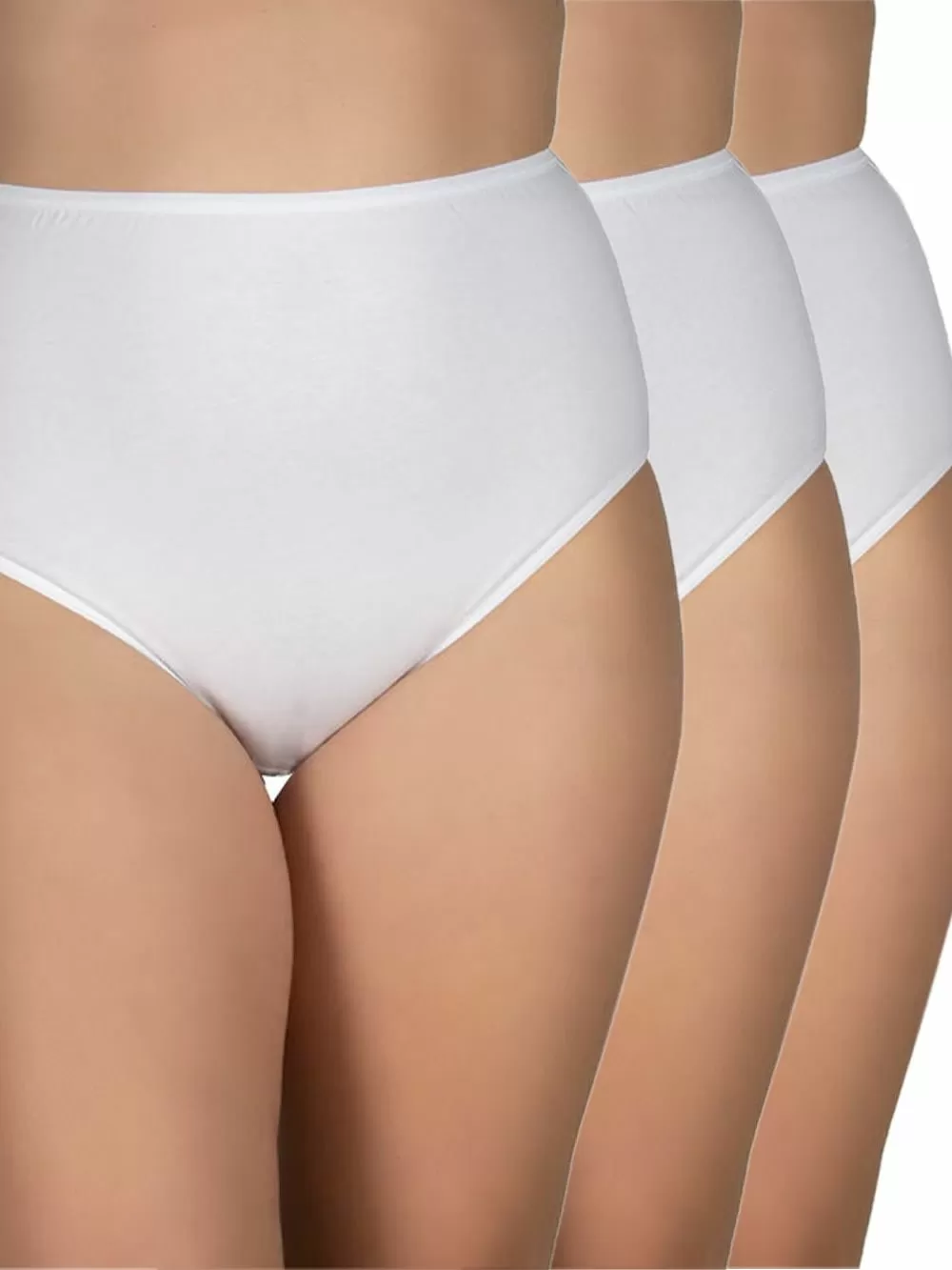 GKAPETANIS Σλιπ 3/4 Midi Basic - Ψηλό & Φαρδύ - Plus Size - Ελαστικό Βαμβάκι - 3 Τεμάχια 