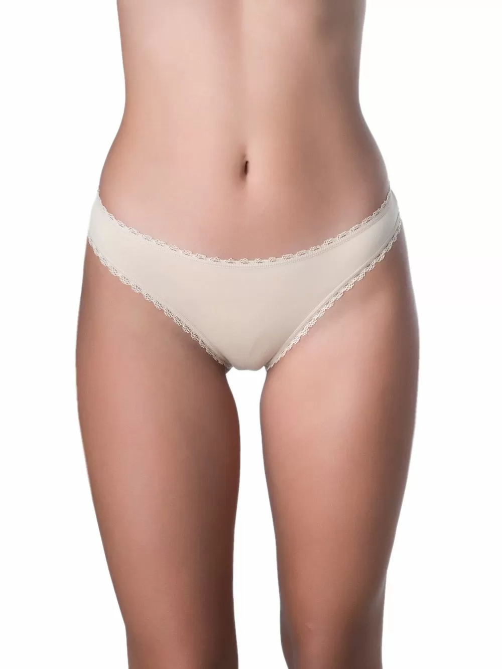 Σλιπ Bikini GΚapetanis All Day - Κανονικό Κοφτό - Ελαστικό Βαμβάκι & Δαντέλα Κέντημα