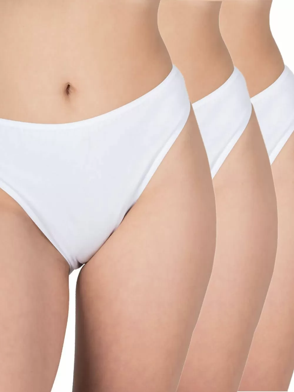 GKAPETANIS Σλιπ Κανονικό Ψηλό Basic - Plus Size  - Ελαστικό Βαμβάκι - 3 Τεμάχια 