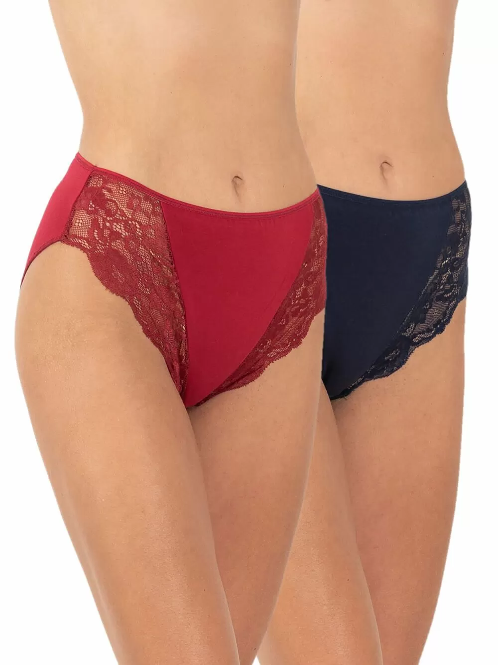 GKAPETANIS Σλιπ Lace Soft Touch - Κανονικό Ψηλό - Modal Βαμβάκι - Δαντέλα - 2 Τεμάχια 