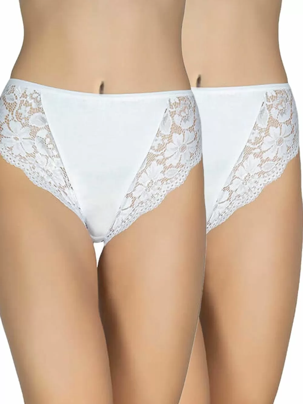 GKAPETANIS Σλιπ Lace Essentials - Κανονικό Ψηλό -  Απαλό Modal Βαμβάκι - Δαντέλα - 2 Τεμάχια 