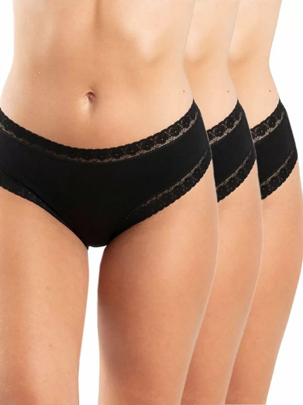 GKAPETANIS Lace Essentials Boxer -  Απαλό Modal Βαμβάκι - Δαντέλα - Μαύρο - 3 Τεμάχια 