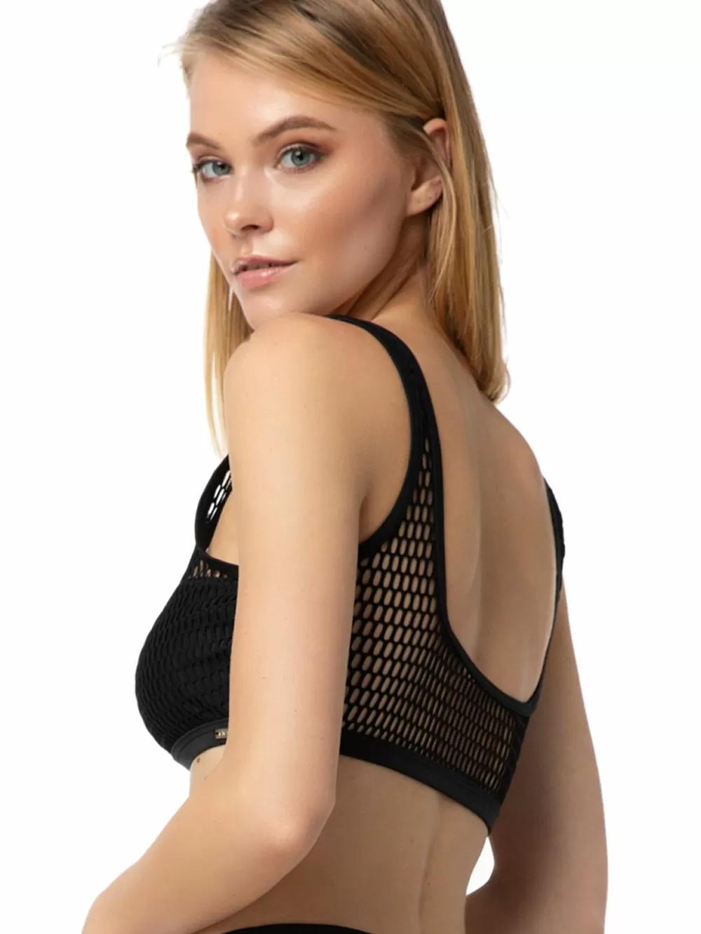 Μαγιό MINERVA Μπικίνι Μπουστάκι Black Power - Αφαιρούμενη Ενίσχυση - Δίχτυ 