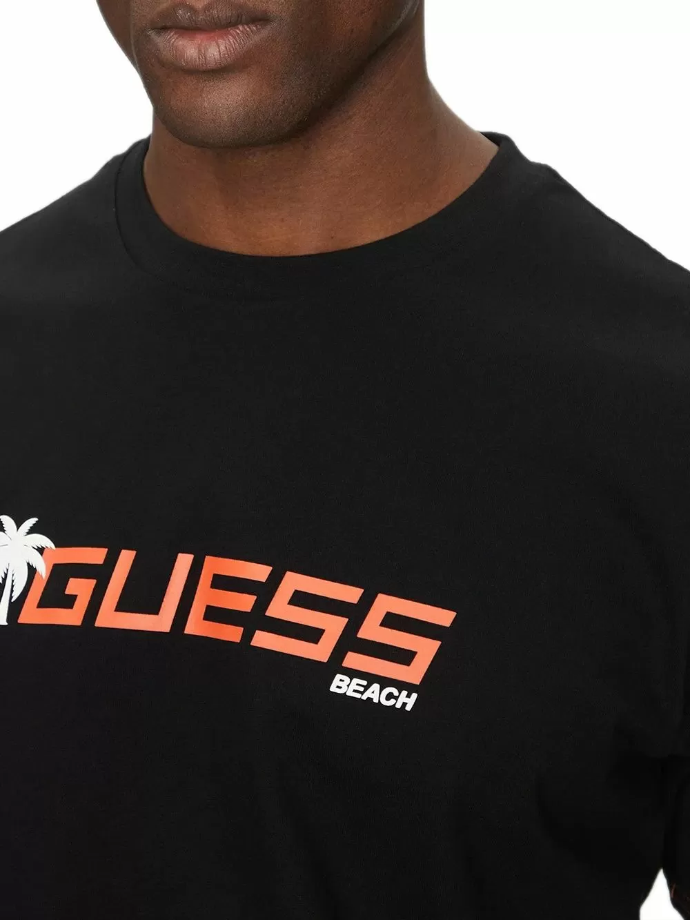 GUESS Ανδρικό T-Shirt Outwear Beach - Logo - 100% Βαμβακερό Eco