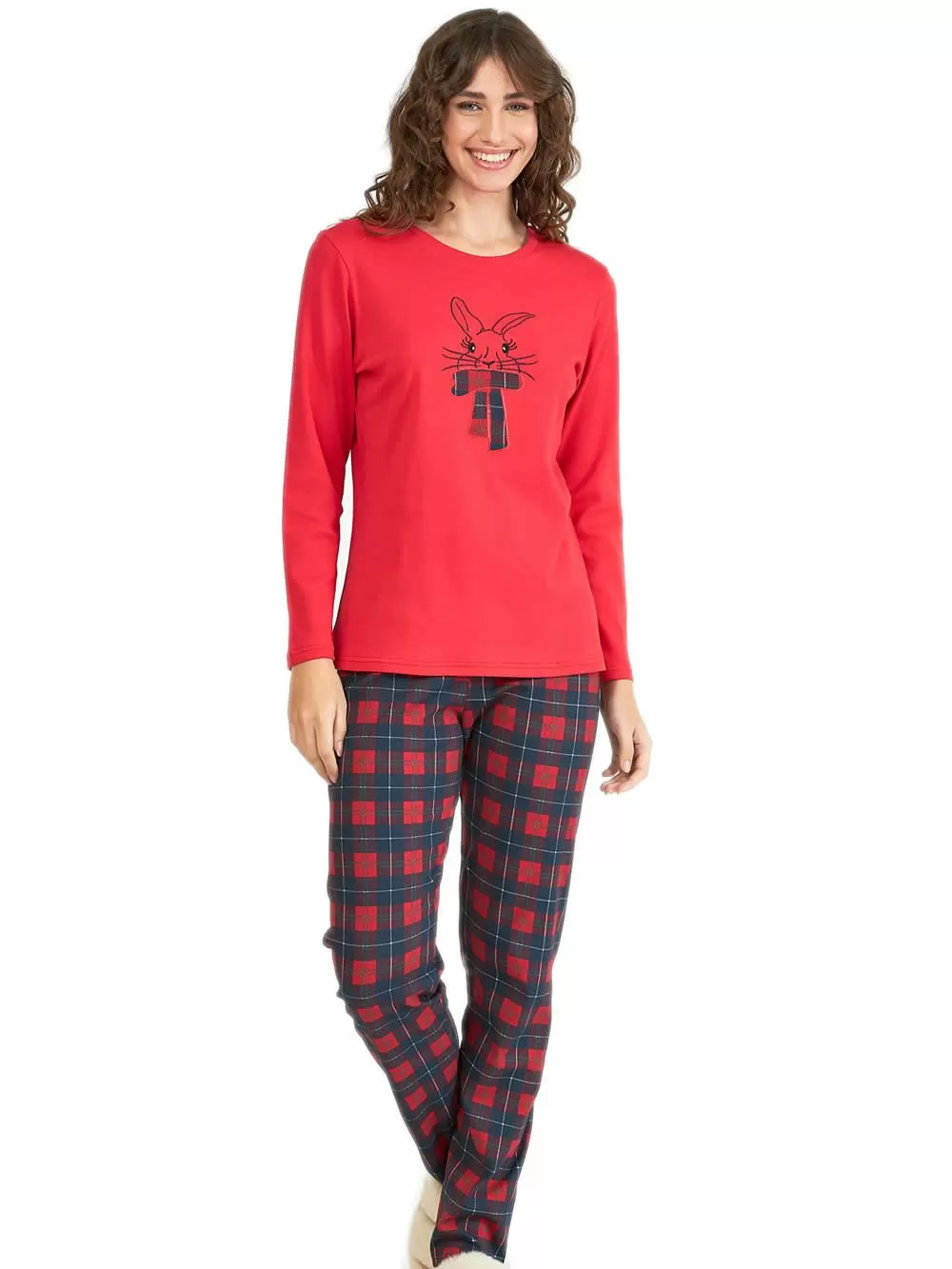 Γυναικεία Πυτζάμα HARMONY - 100% Βαμβακερή - Καρό Σχέδιο