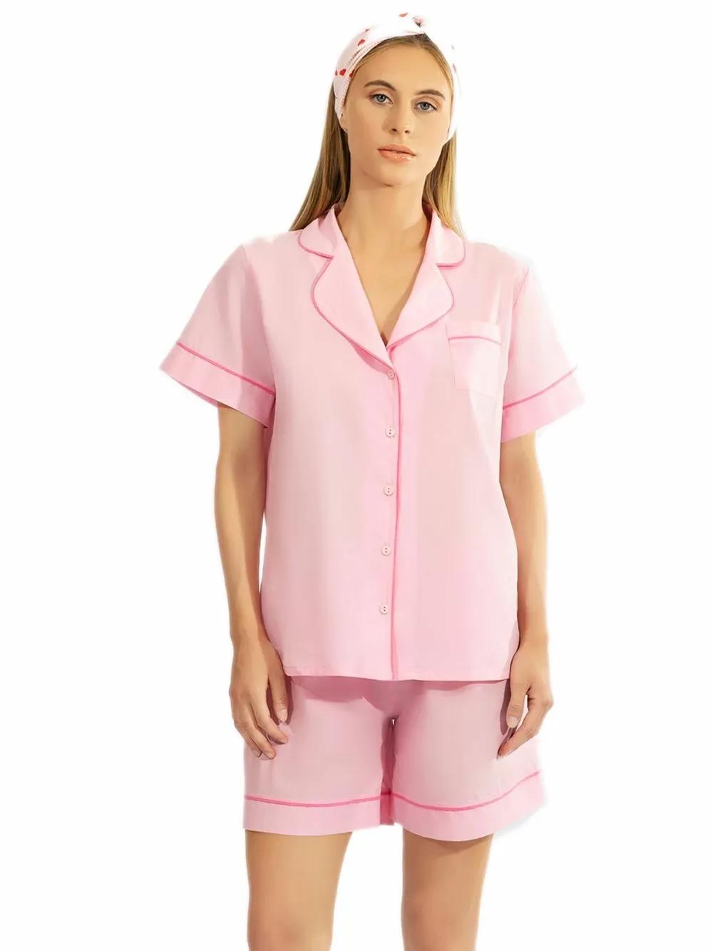 Harmony Homewear Γυναικείο Σετ Πιτζάμας με Πουκάμισο & Μακρύ Σορτς Βαμβακερό