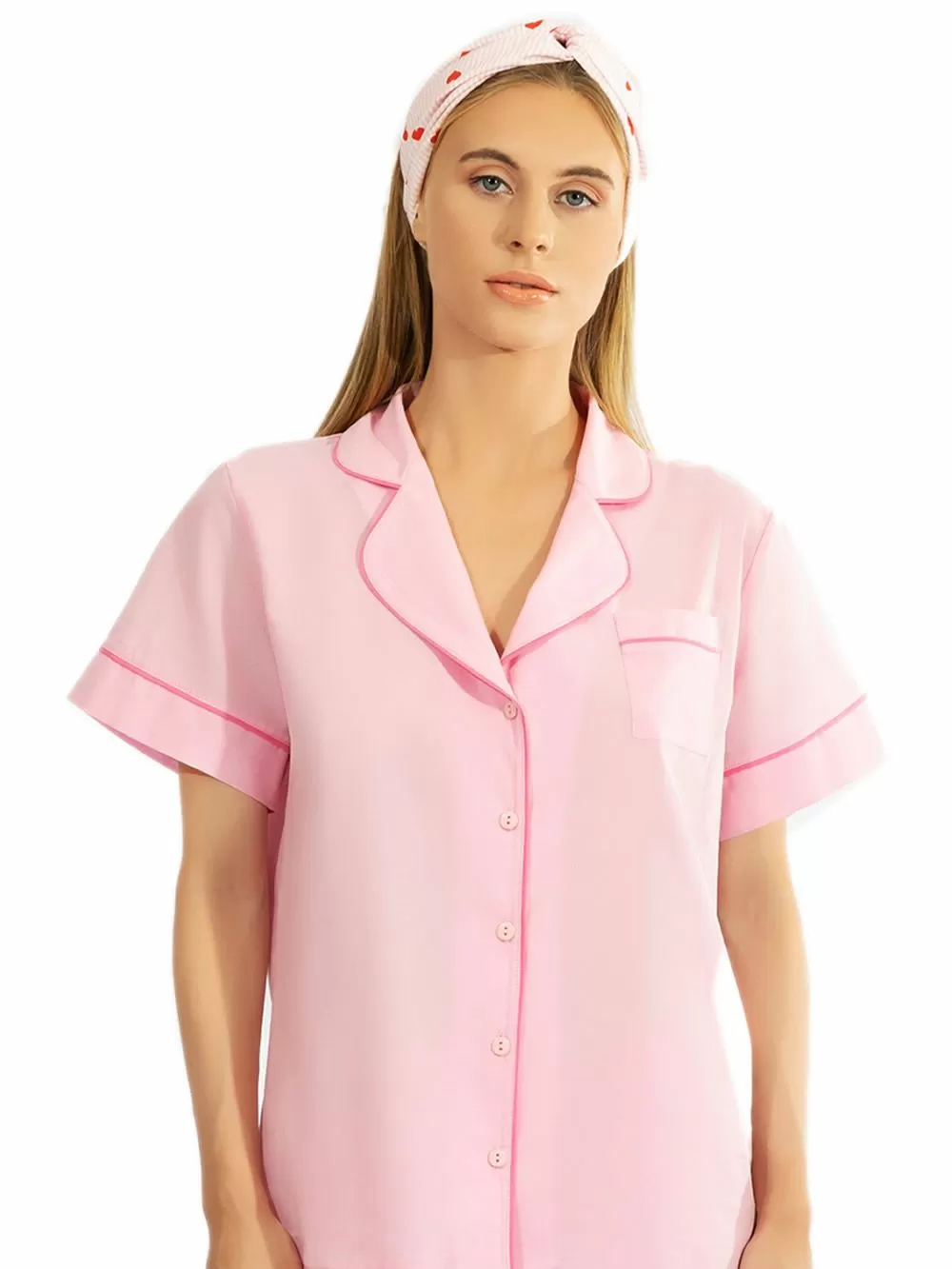 Harmony Homewear Γυναικείο Σετ Πιτζάμας με Πουκάμισο & Μακρύ Σορτς Βαμβακερό