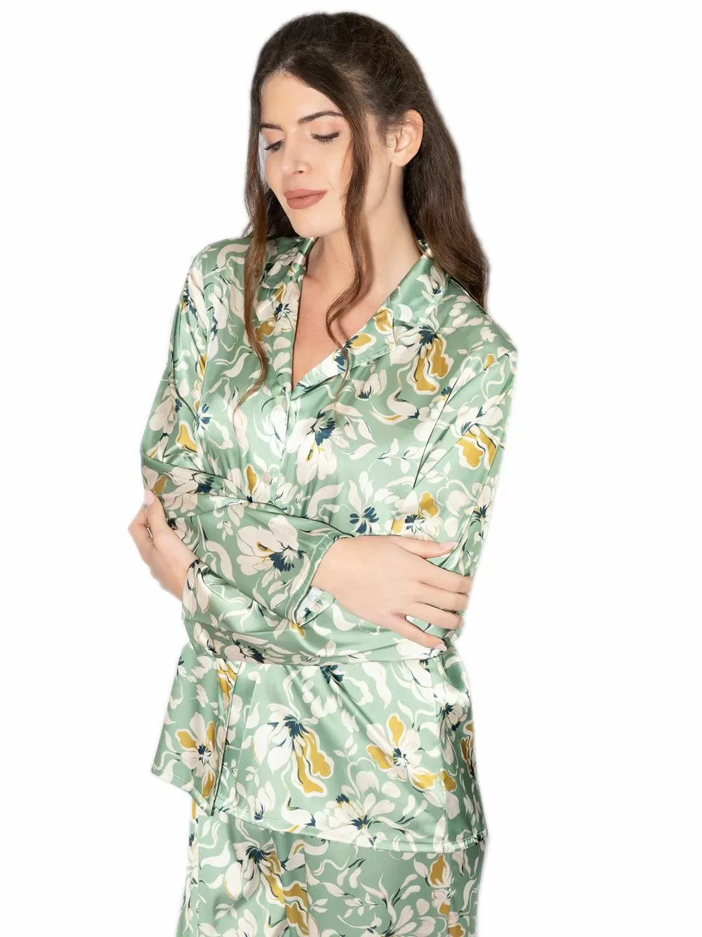 Γυναικεία Πυτζάμα HARMONY Floral - Απαλό Σατέν - Luxury Σειρά
