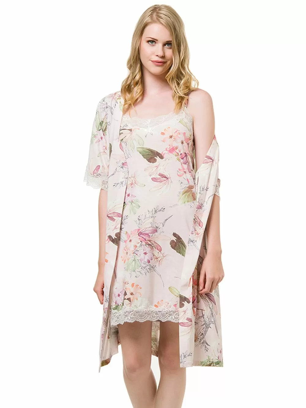 Ρόμπα HARMONY - Αέρινο Ύφασμα - Floral Σχέδιο 