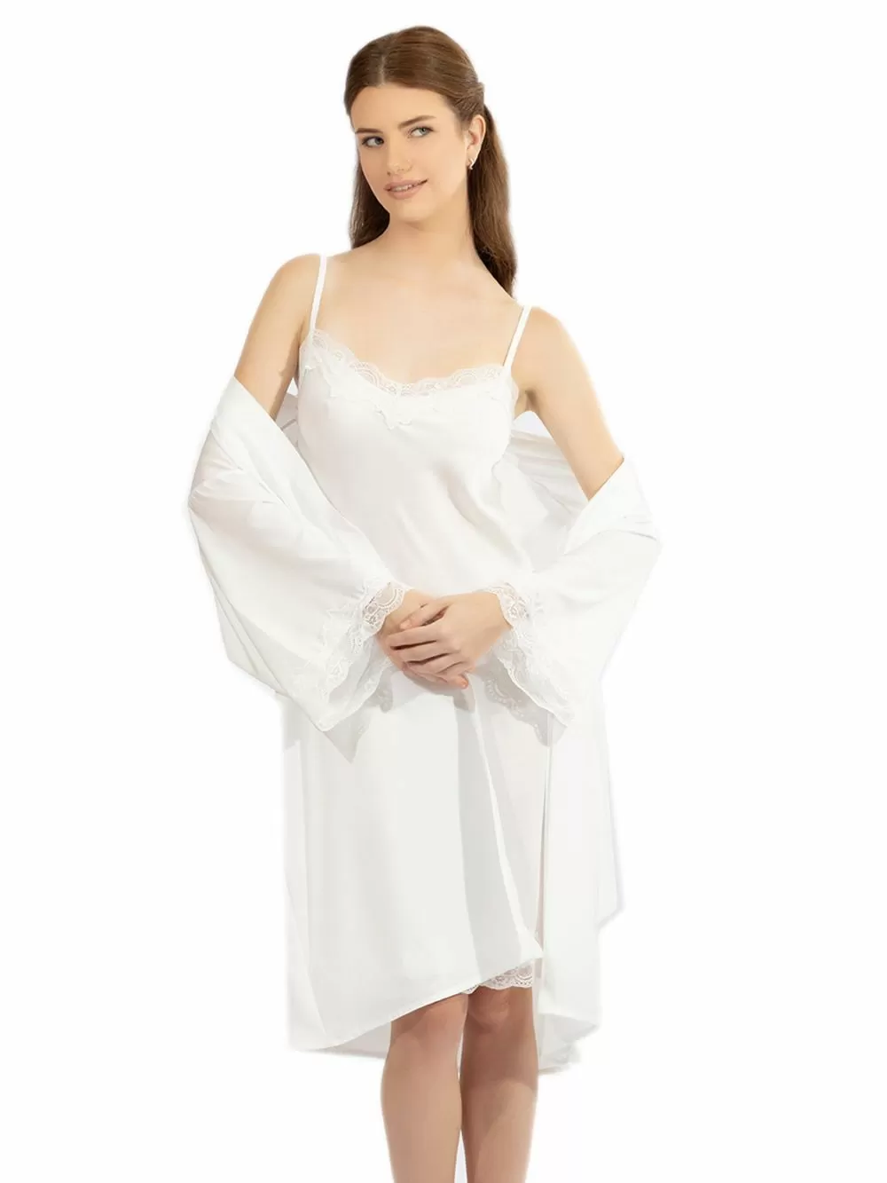 Ρόμπα HARMONY - Απαλό Σατέν & Δαντέλα - Νυφική Πρόταση