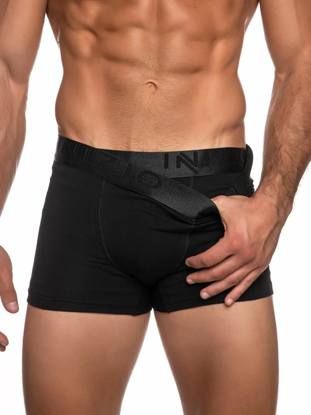 INIZIO Boxer - Black/Black - Ελαστικό Βαμβάκι - Πακέτο με 2 