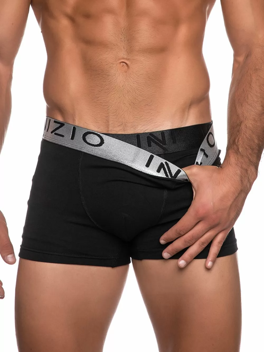 INIZIO Boxer - Black/Silver - Ελαστικό Βαμβάκι - Πακέτο με 2 