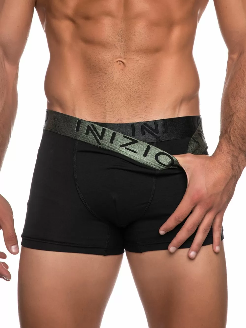 INIZIO Boxer - Black/Khaki - Ελαστικό Βαμβάκι - Πακέτο με 2 