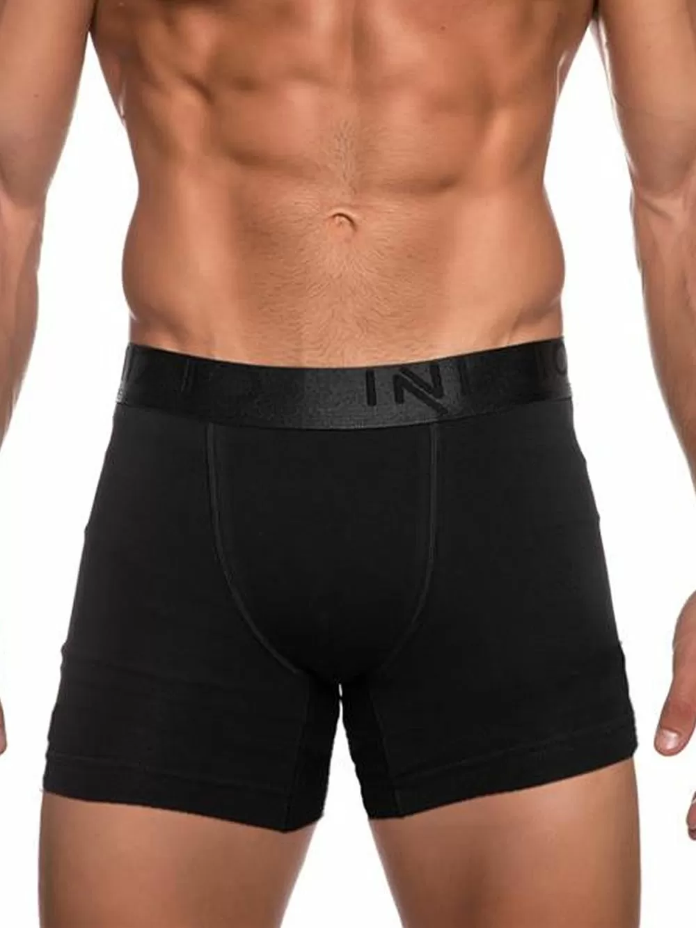 INIZIO Boxer Μακρύ - Black/Anthracite - Ελαστικό Βαμβάκι - Πακέτο με 2 